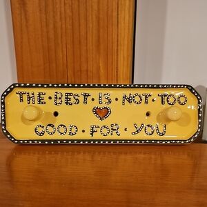 Yellow Ceramic Decorative Dog Leash Hook with Heart